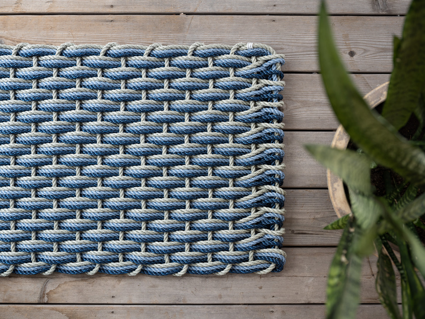Sage + Glacier Bay + Navy Doormat