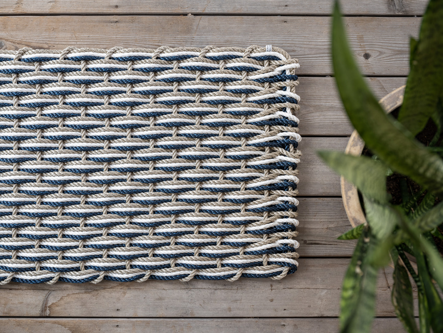 Sand + Pearl +Navy Doormat