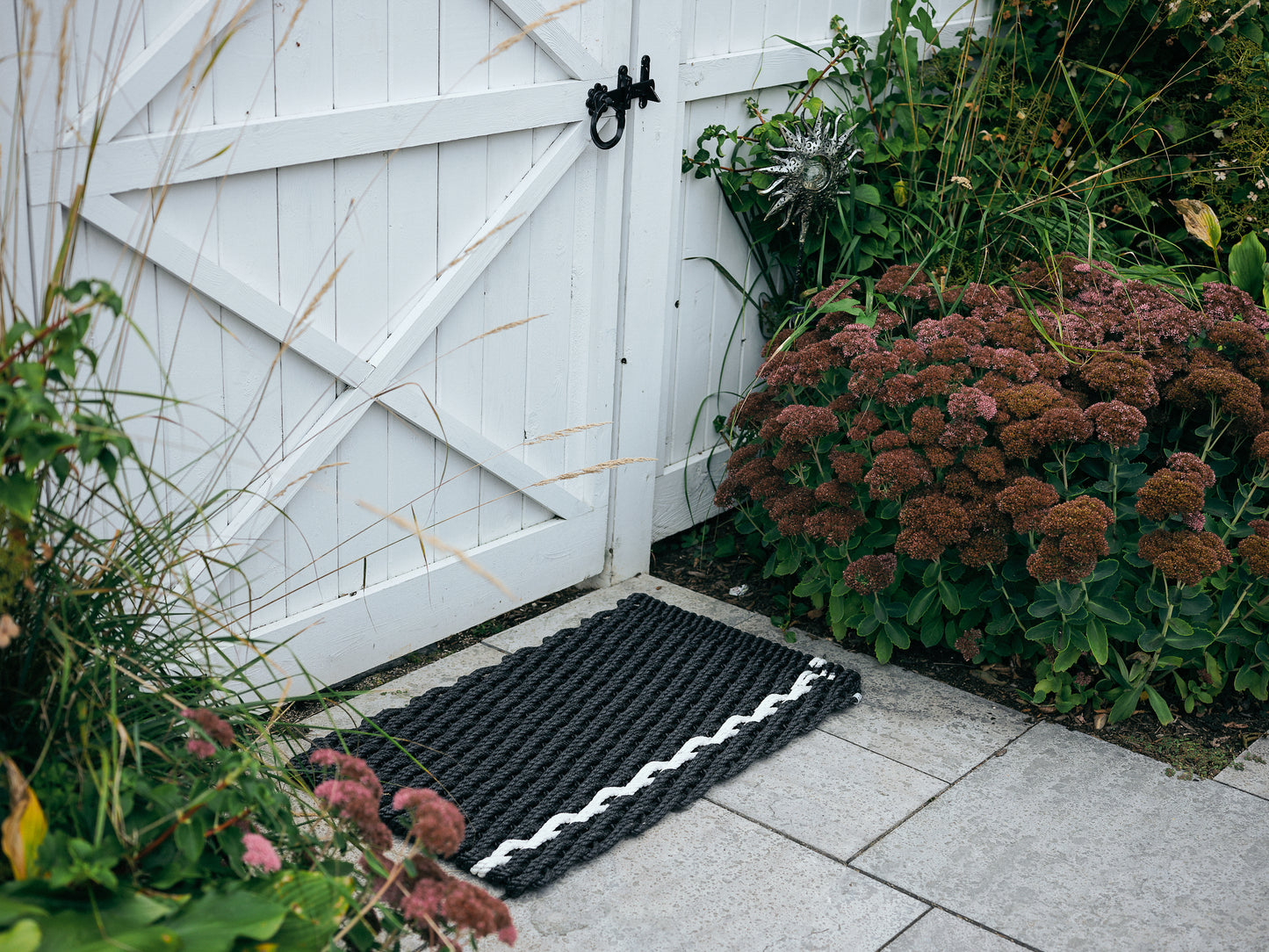 Charcoal with Pearl Stripe Doormat