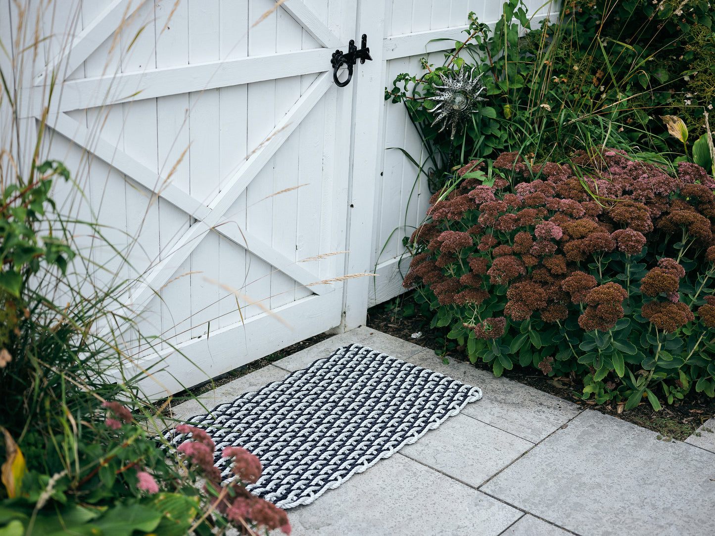 Fog Gray + Navy Doormat