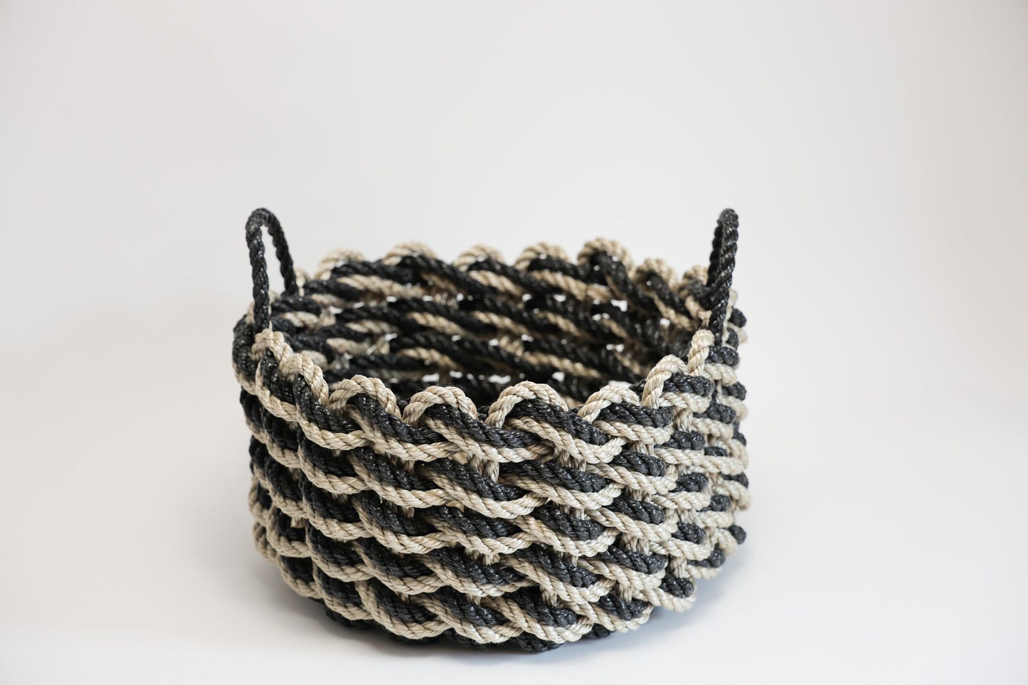 Sand + Charcoal double weave Heritage Rope Basket