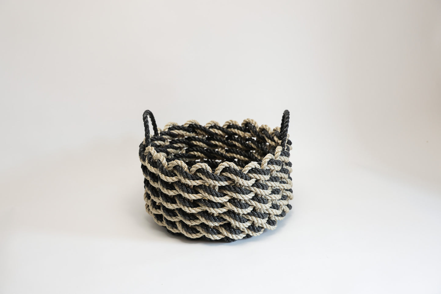 Sand + Charcoal double weave Heritage Rope Basket