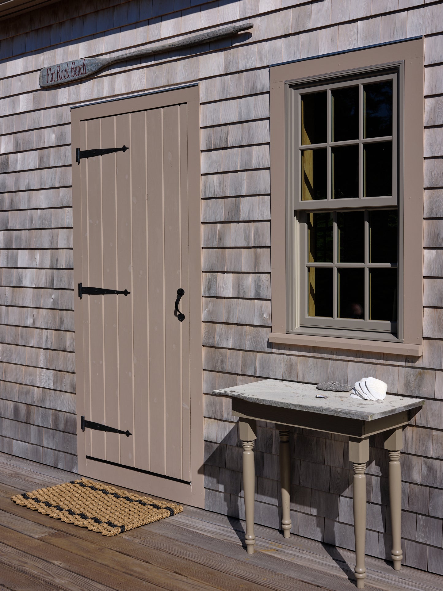 Wheat with Charcoal Stripes Doormat