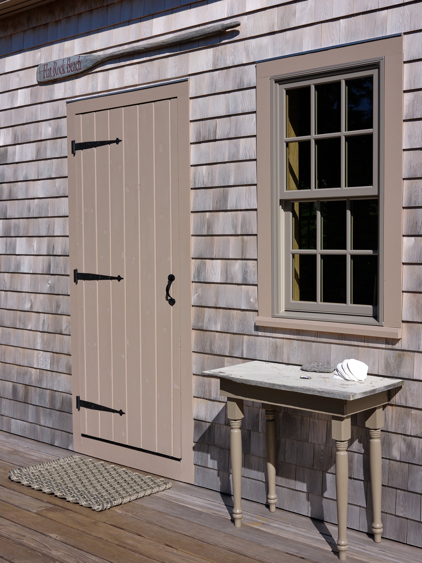 Sand + Blue Spruce Single Stripes Doormat