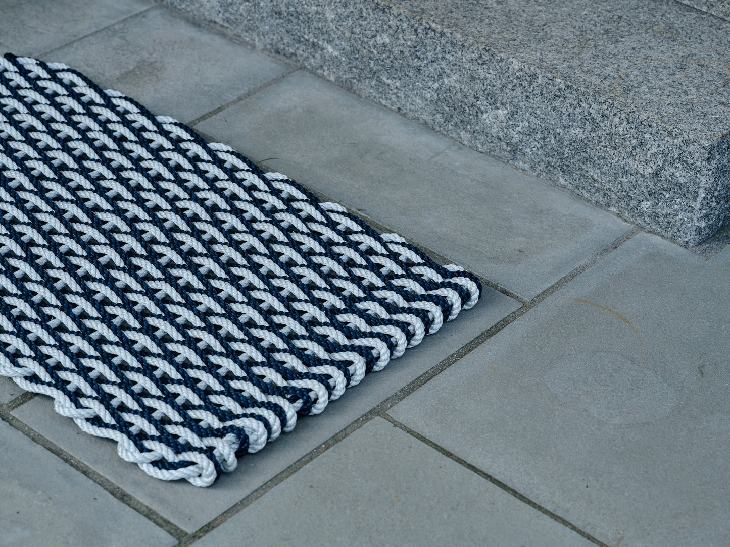Fog Gray + Navy Doormat