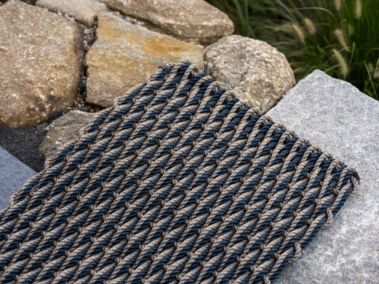 Sand + Navy Doormat