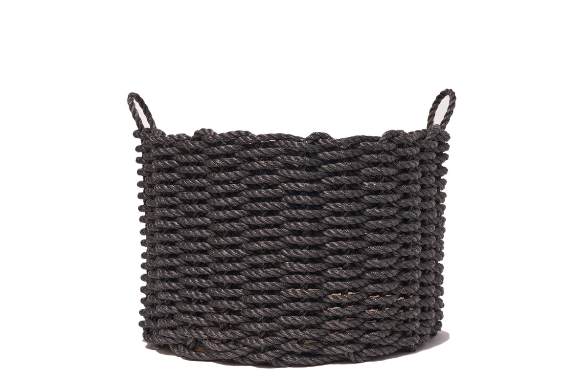 Braided Lobster Rope Basket Charcoal The Rope Co