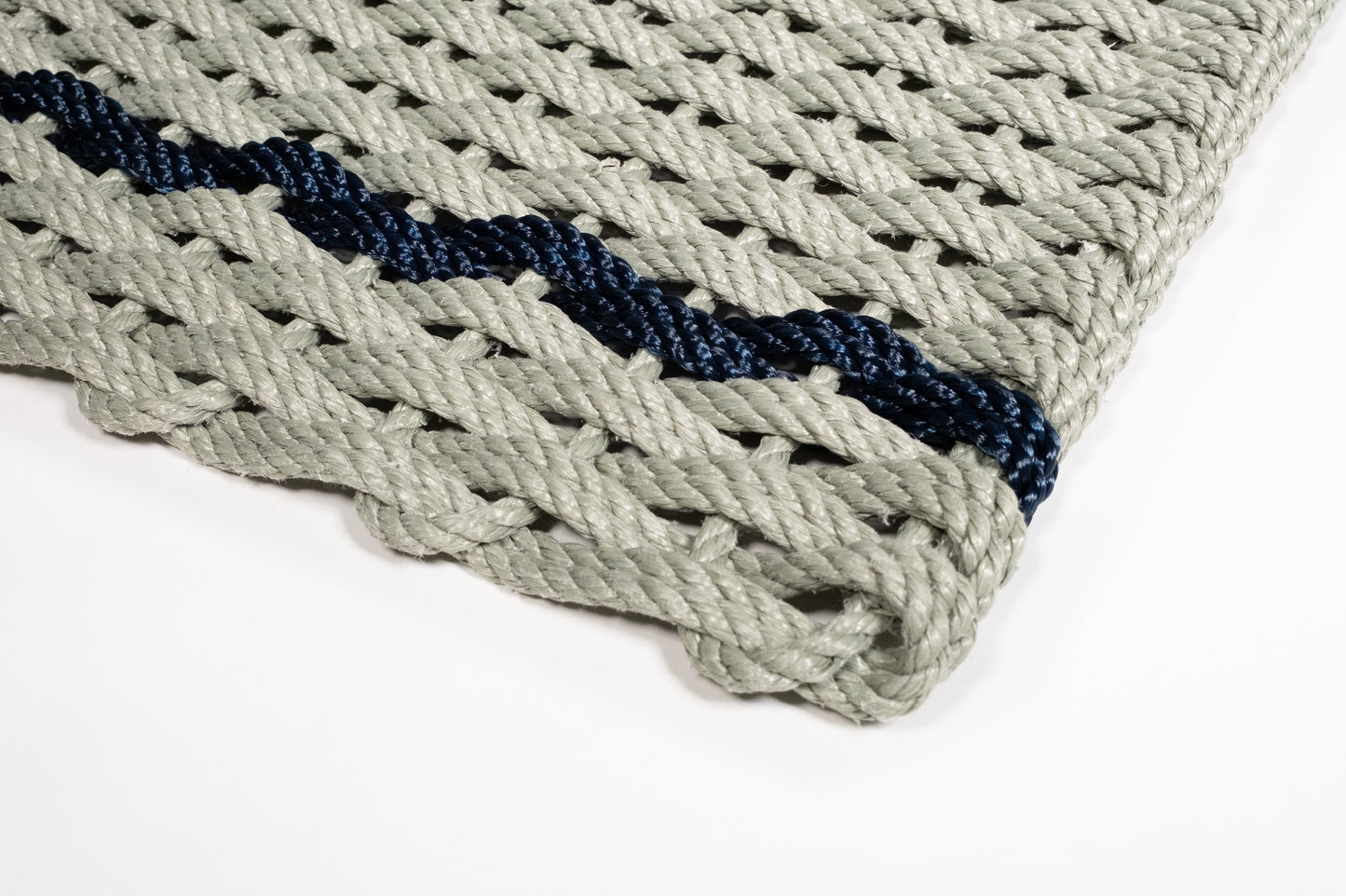 Sage with Navy Stripe Doormat