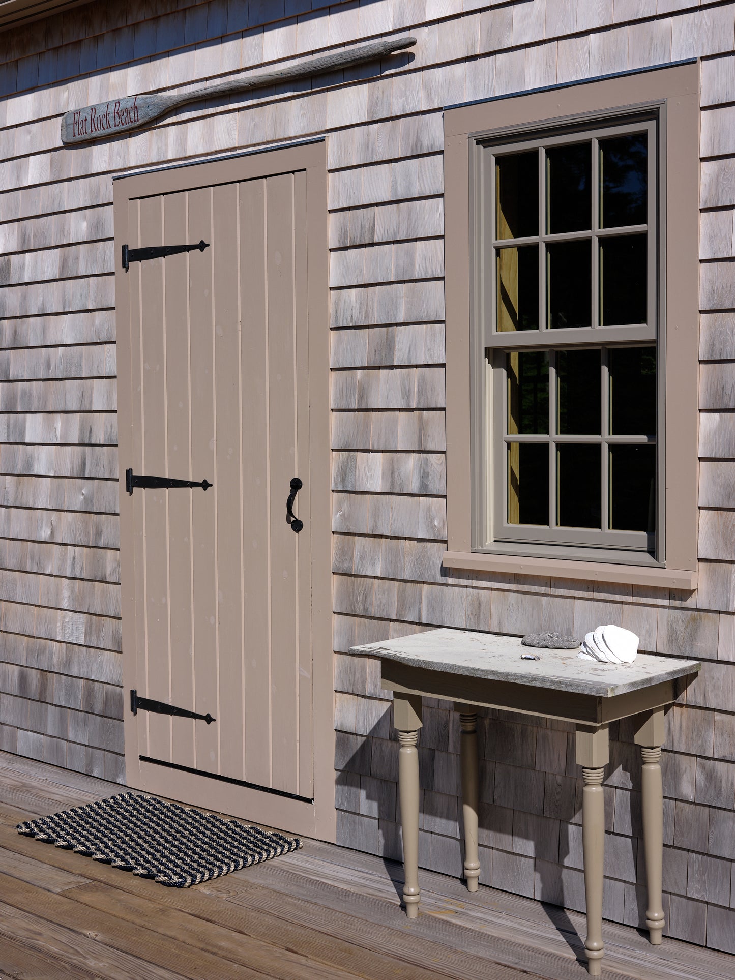Sand + Navy Doormat