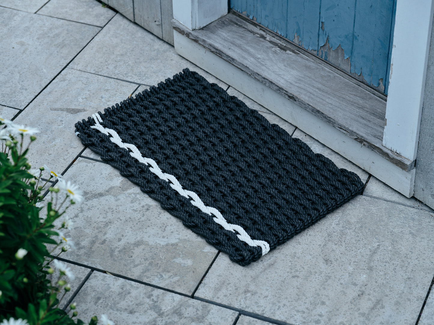 Charcoal with Pearl Stripe Doormat