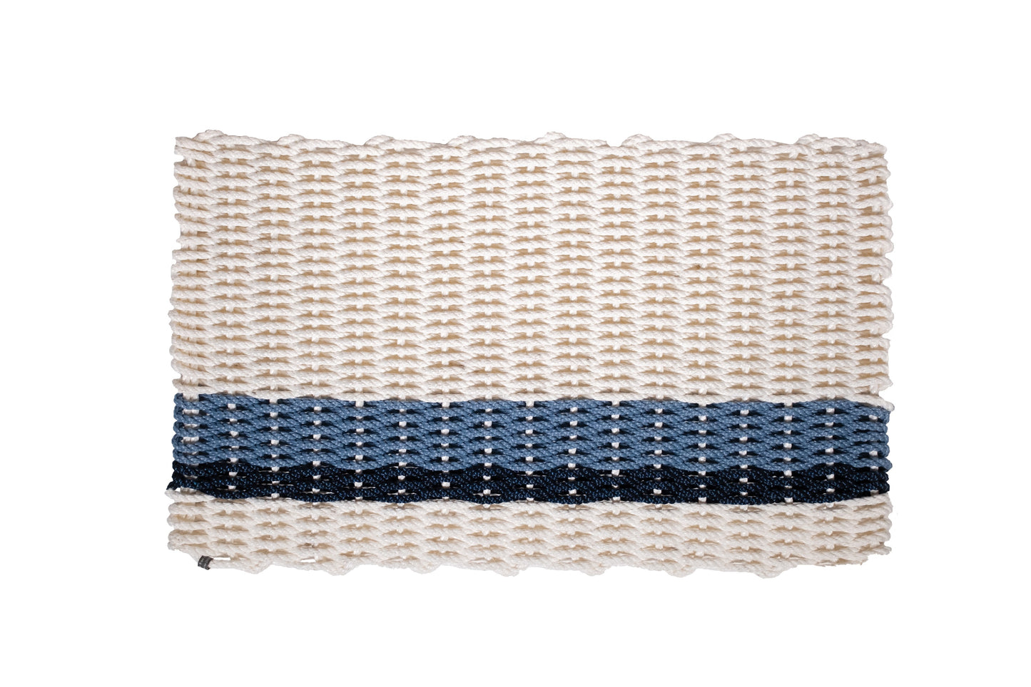Pearl with Glacier Bay + Navy Stripes Doormat