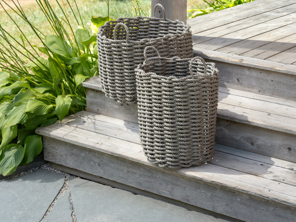 Rustic Rope Baskets Rope Baskets | Hand Braided Lobster Rope Baskets | The Rope Co