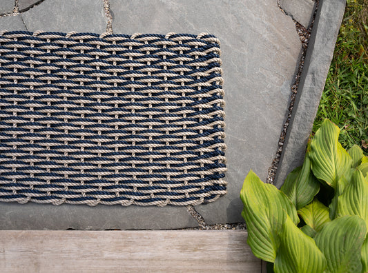 Sand + Navy Doormat