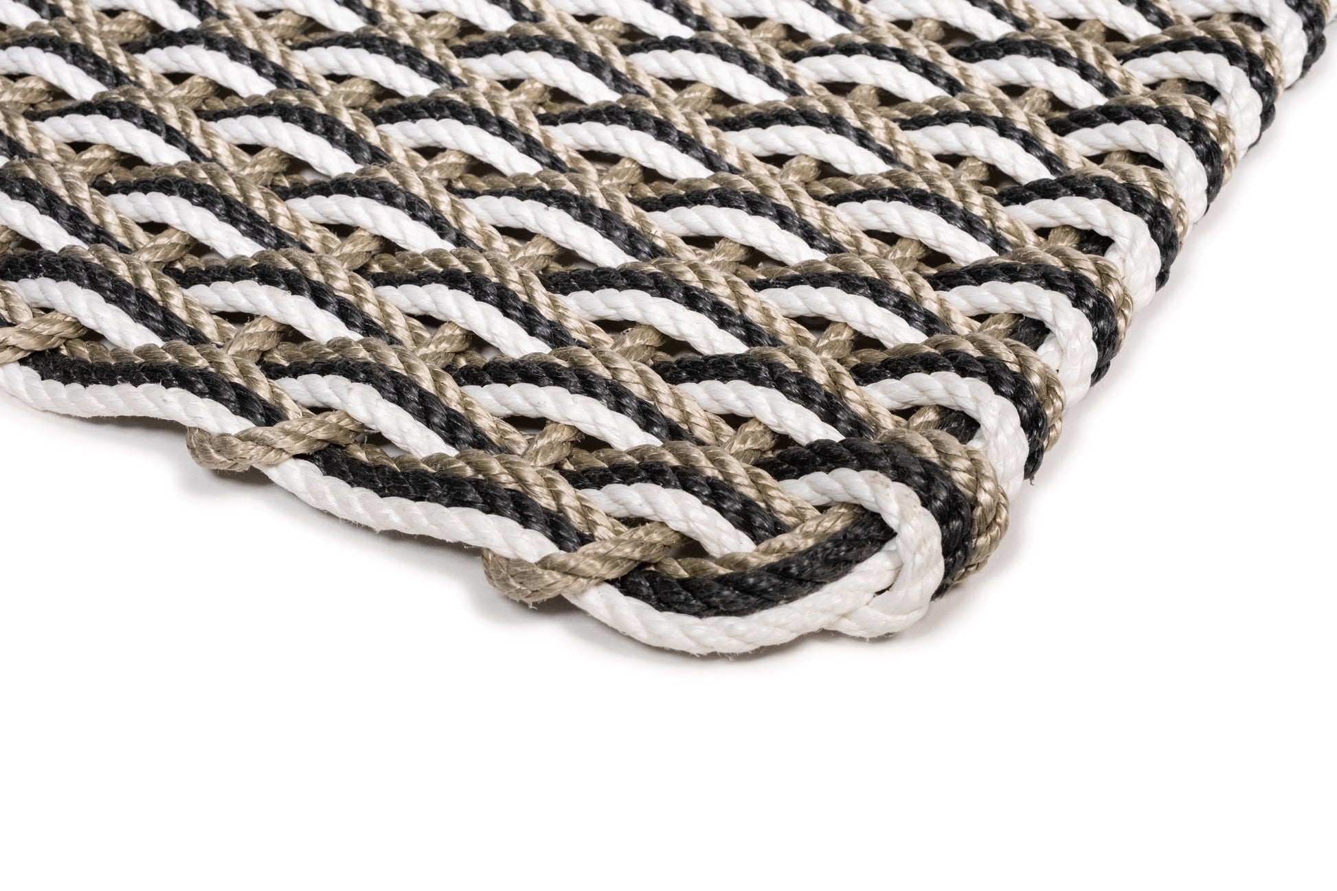 Charcoal, Pearl Stripe, Woven Rope Doormats