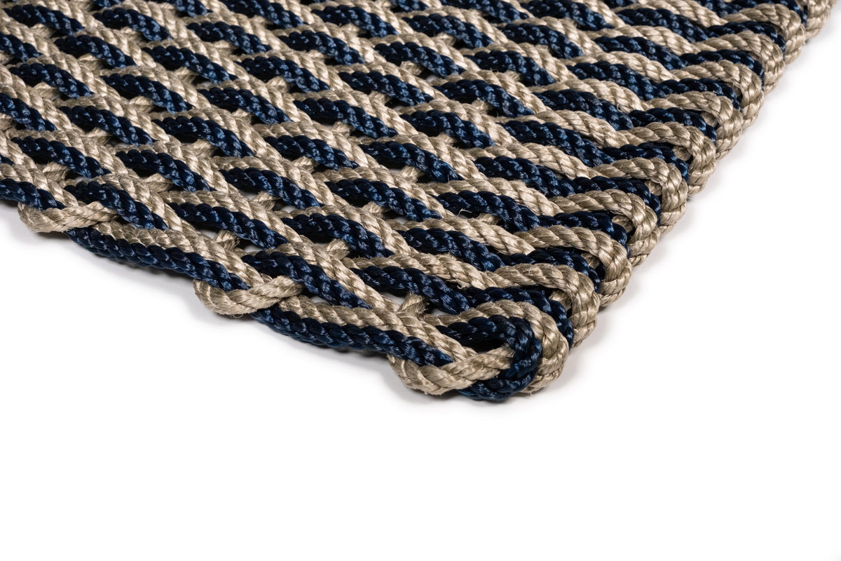 Sand + Navy Doormat | Woven Lobster Rope Doormats | The Rope Co