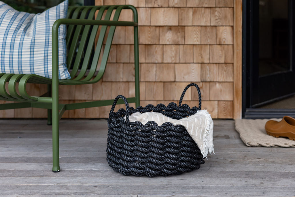 Charcoal w/Sand handles Heritage Rope Basket