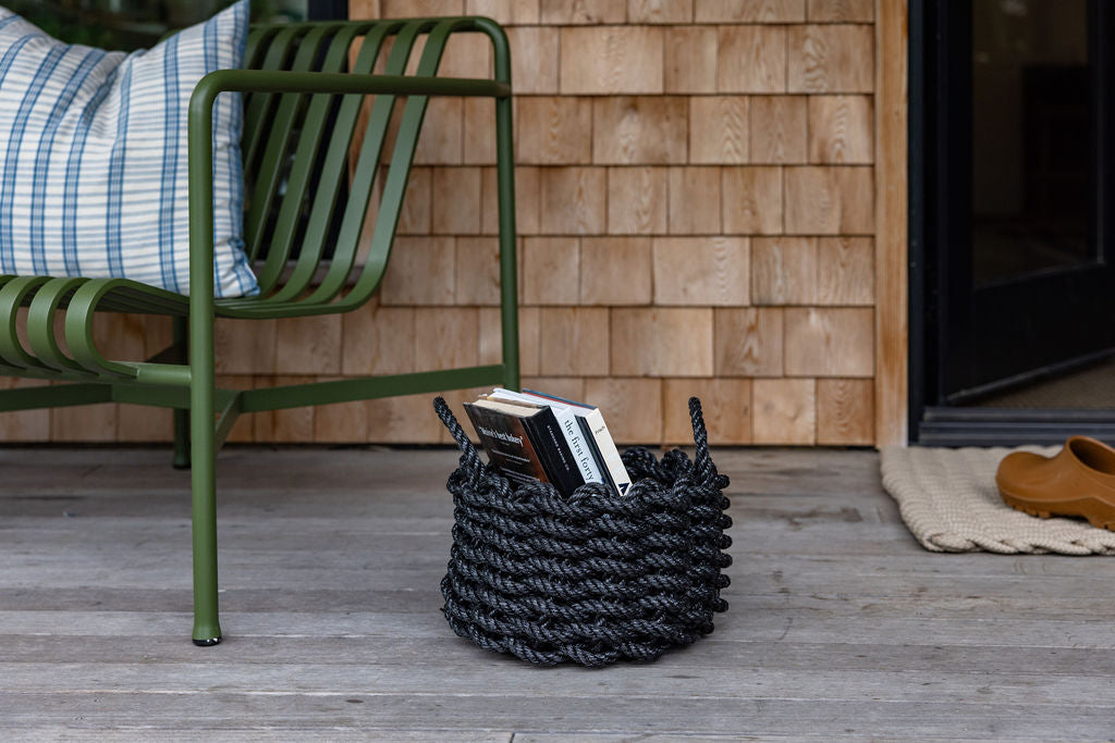 Charcoal w/Sand handles Heritage Rope Basket