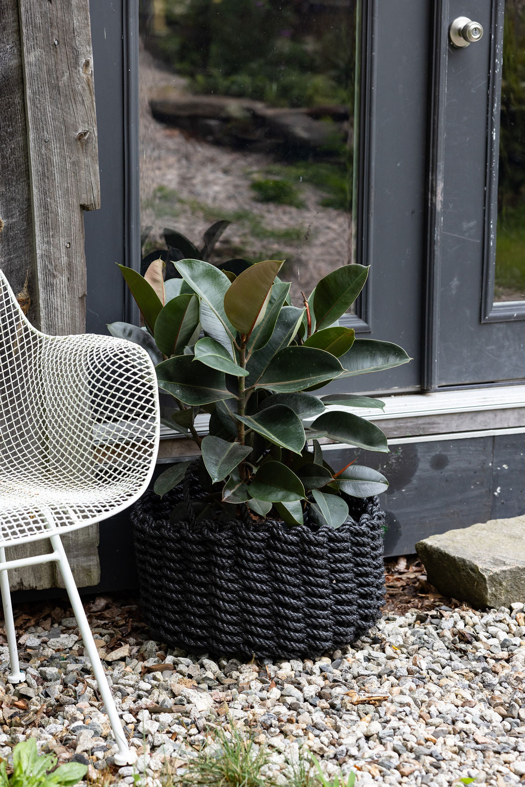 Charcoal w/Sand handles Heritage Rope Basket