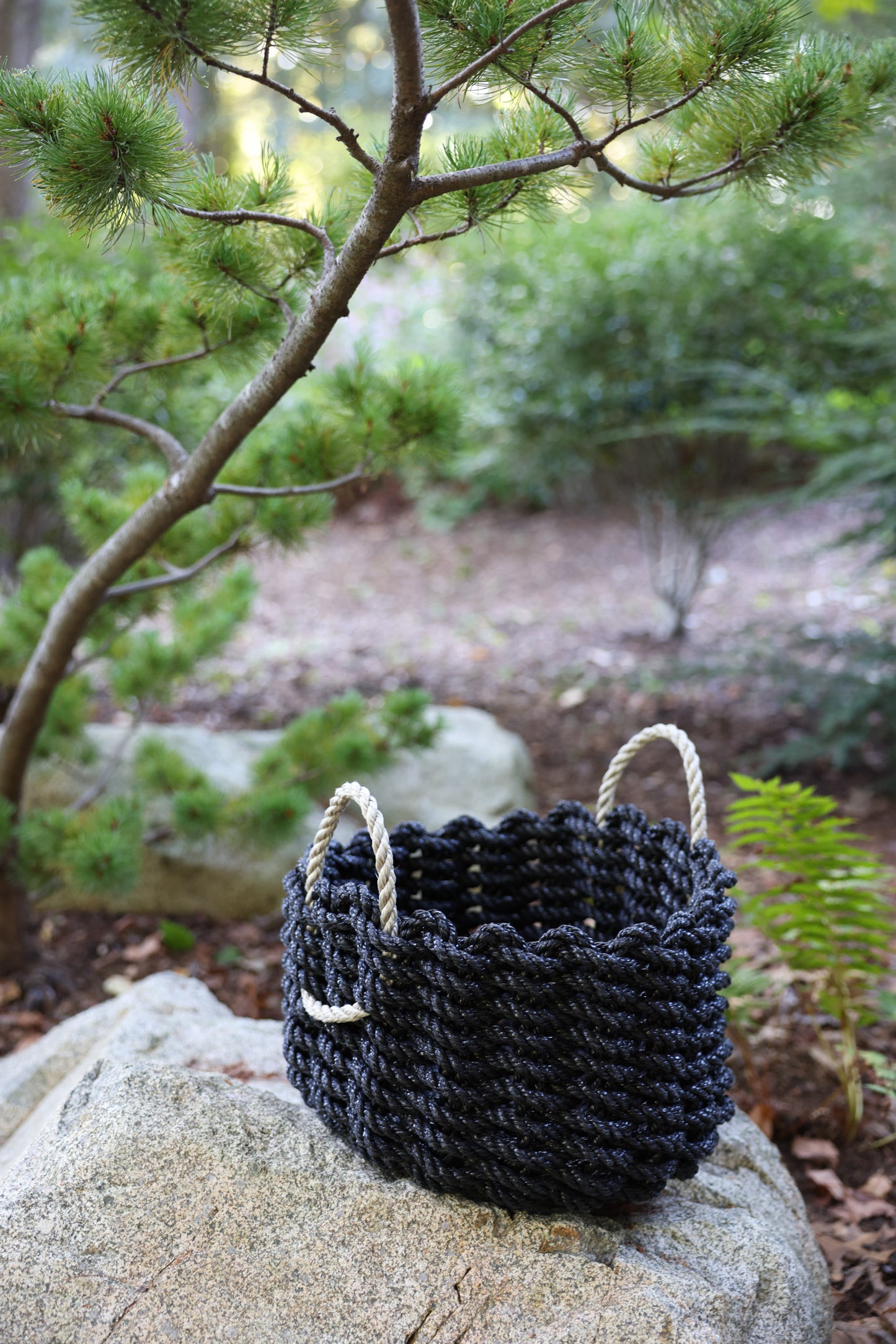 Charcoal w/Sand handles Heritage Rope Basket