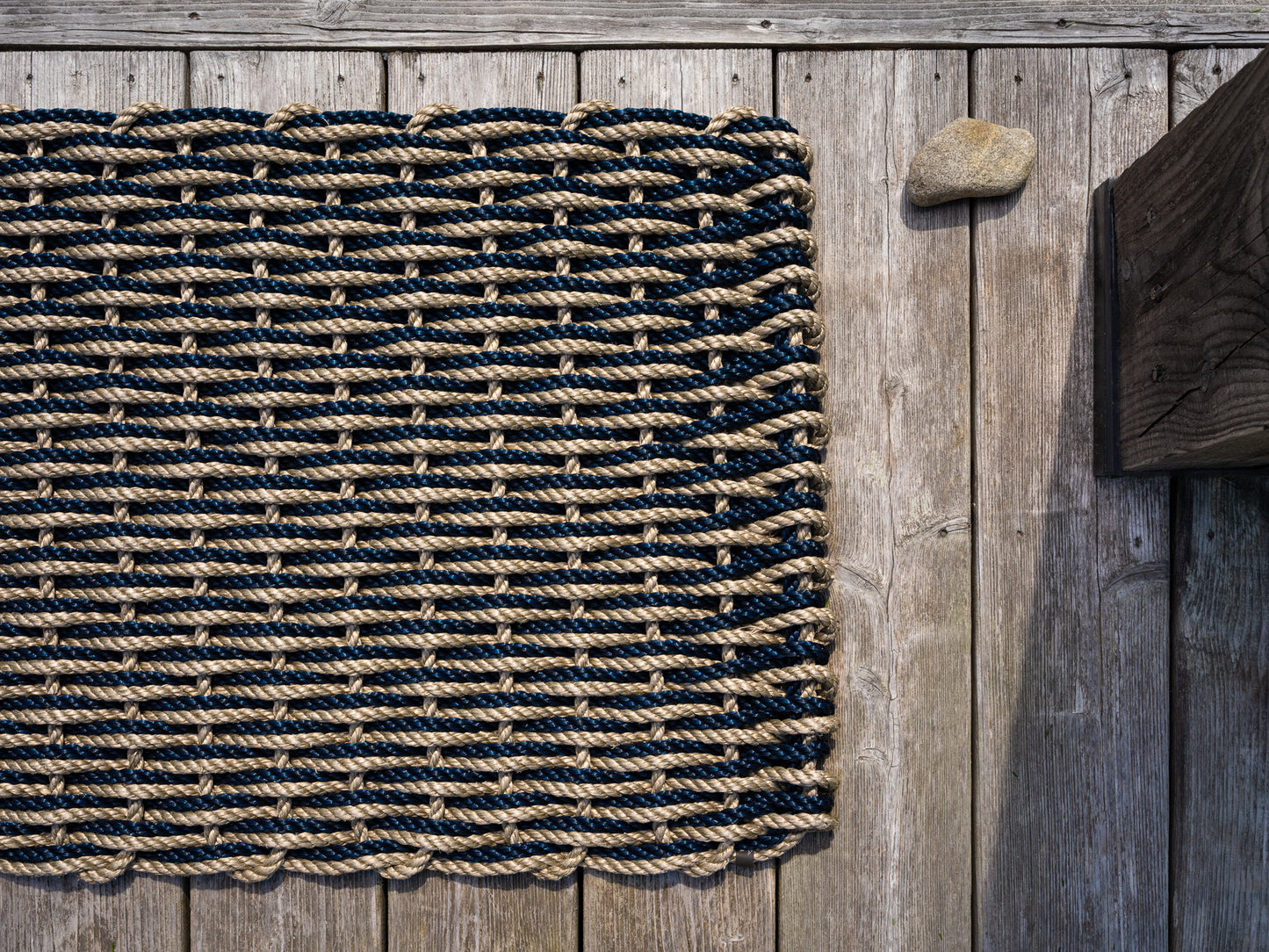 Sand + Navy Doormat