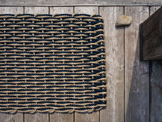 Sand + Navy Doormat