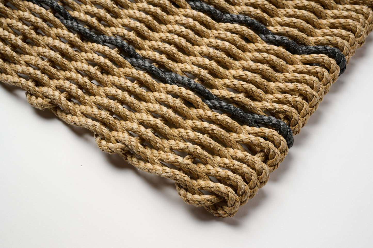 Wheat w/ 2 Thin Charcoal Stripes Doormat