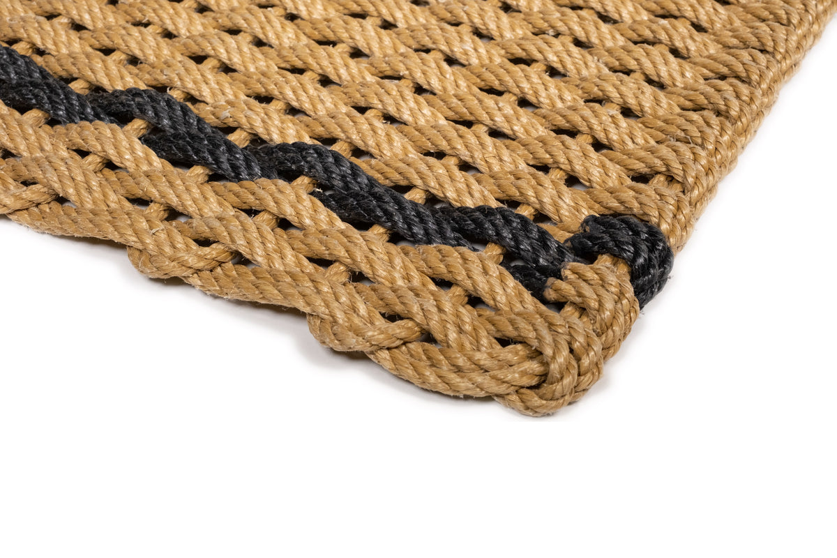 Wheat + Charcoal Stripes | Woven Rope Doormats | The Rope Co