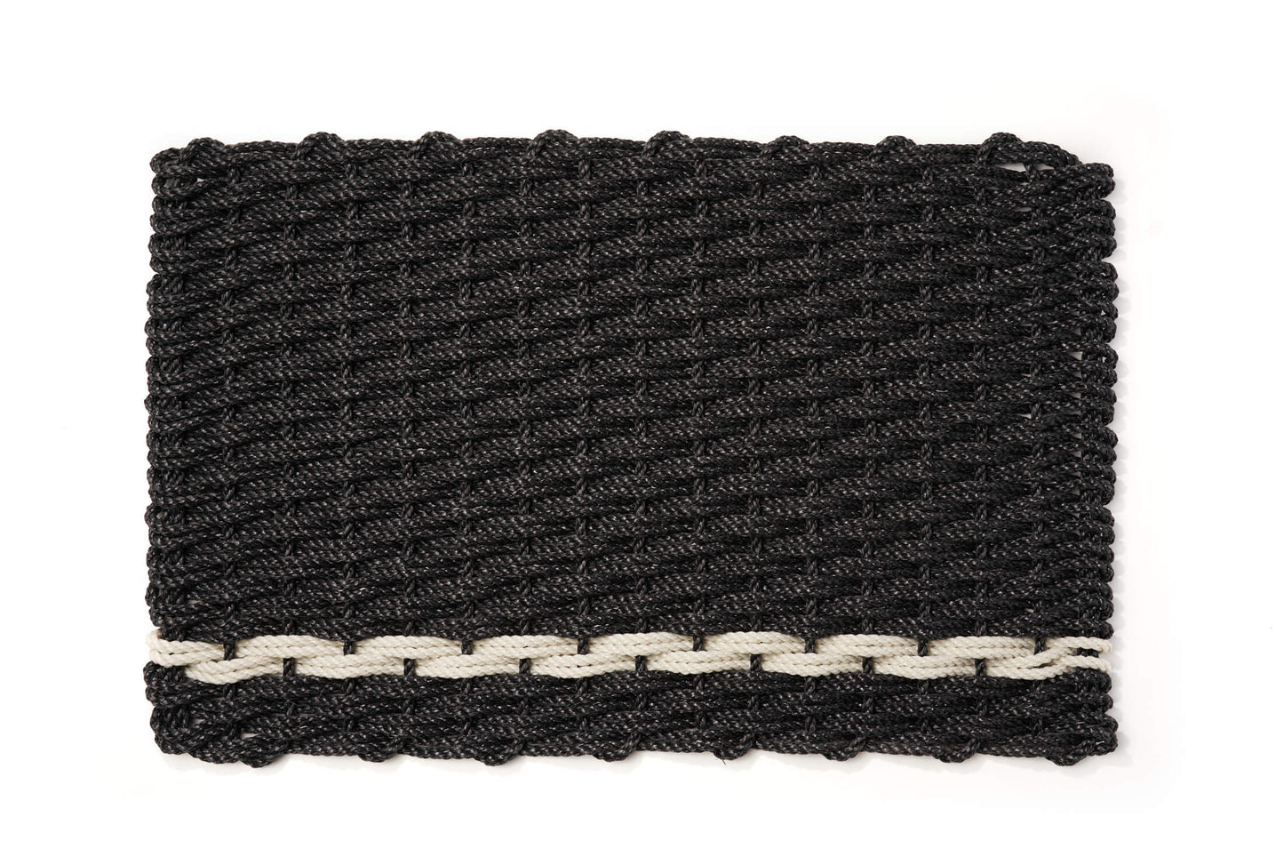 Charcoal with Oyster Stripe Doormat 18"x30"
