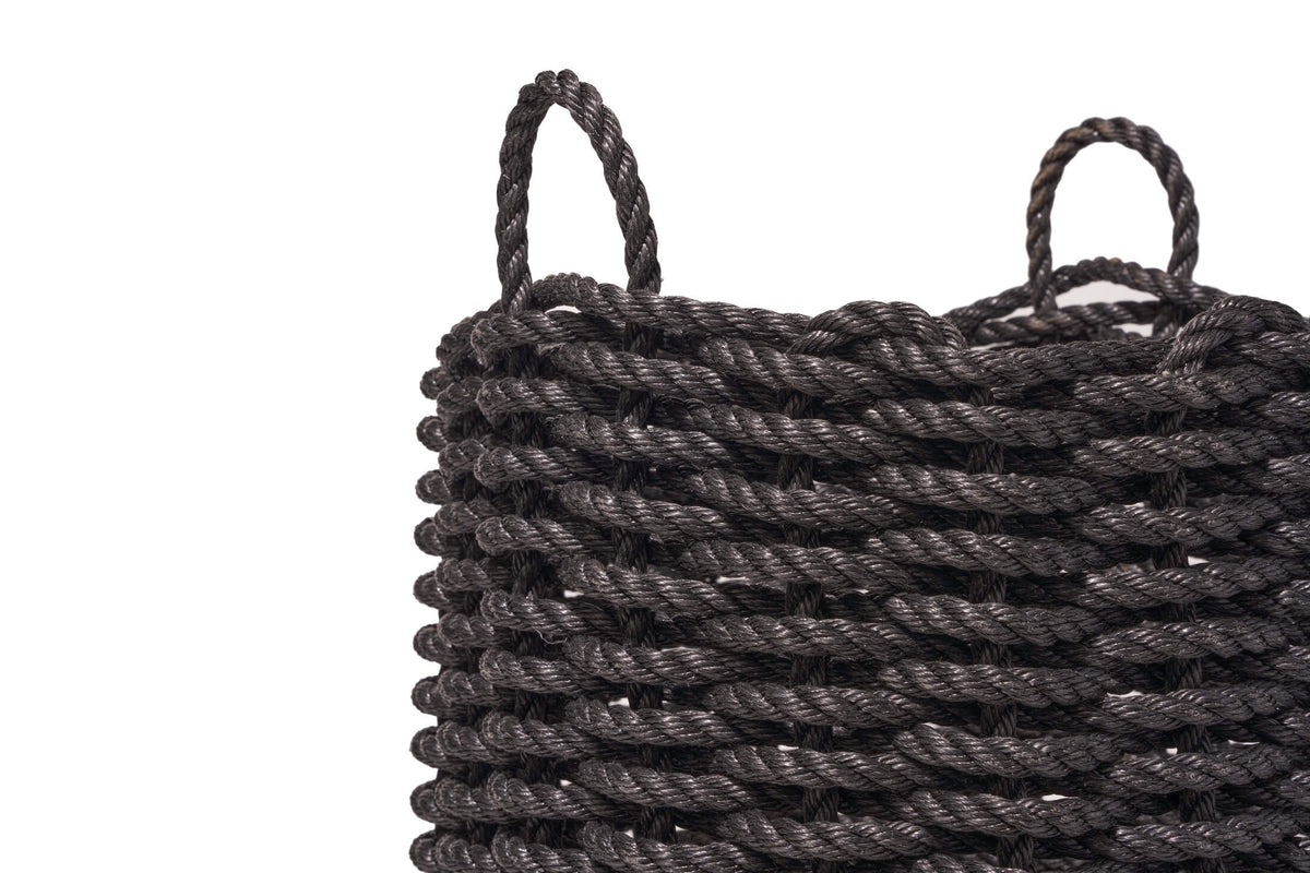 Braided Lobster Rope Basket Charcoal The Rope Co