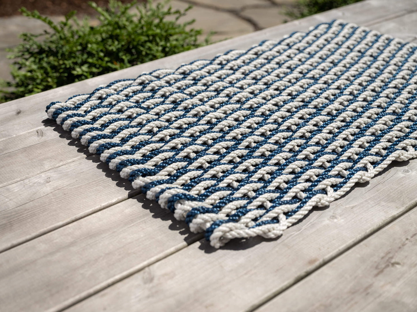 Oyster + Navy Doormat